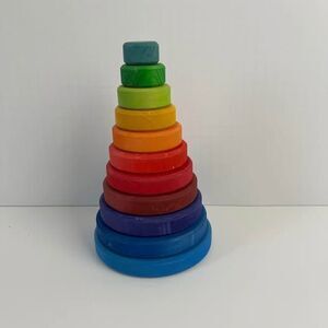 Grimm's Wooden Conical Rainbow Stacker